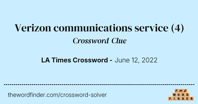 Verizon communications service crossword clue image