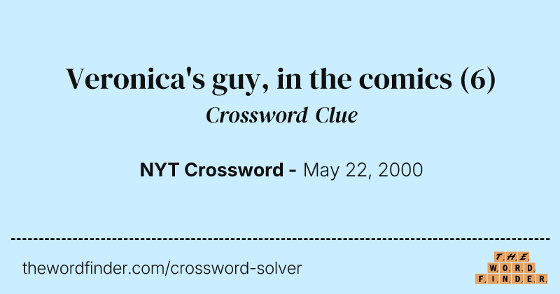Veronica's guy, in the comics crossword clue image