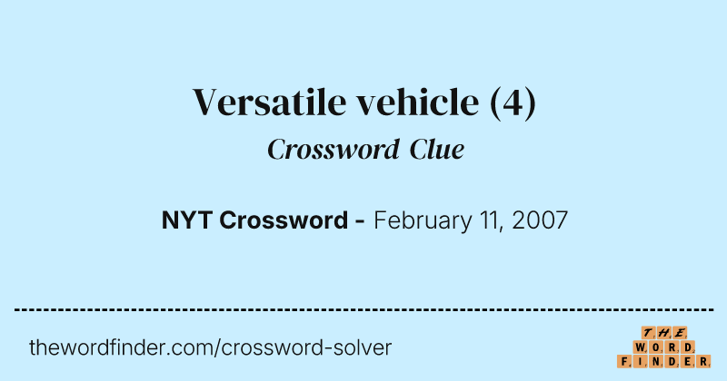 Versatile vehicle crossword clue image