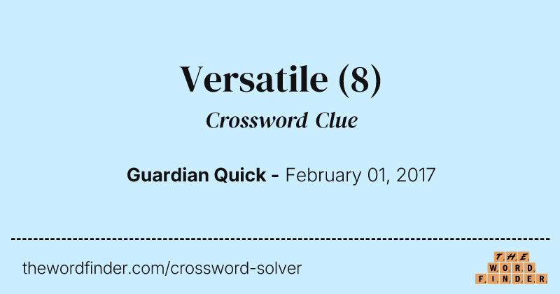 Versatile crossword clue image