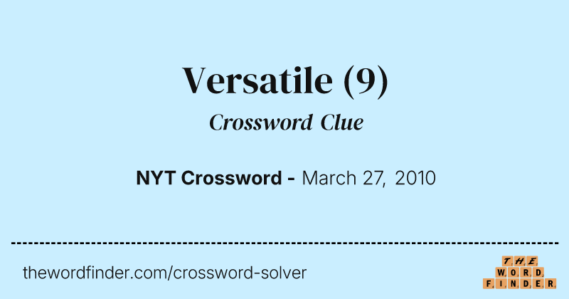 Versatile crossword clue image