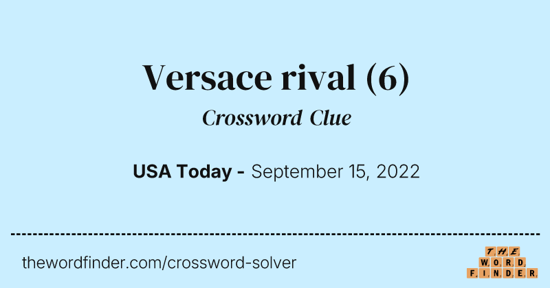 Versace rival crossword clue image