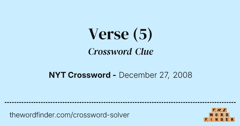 Verse crossword clue image