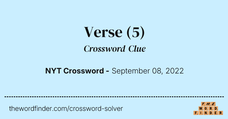 Verse crossword clue image