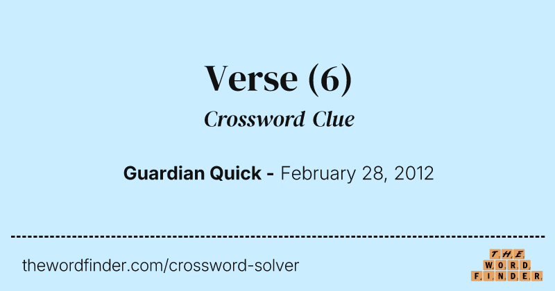 Verse crossword clue image