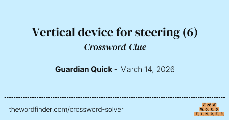 Vertical device for steering crossword clue image