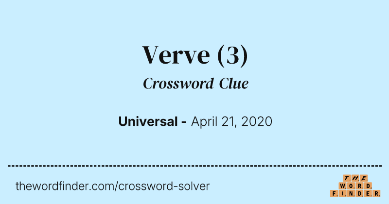 Verve crossword clue image