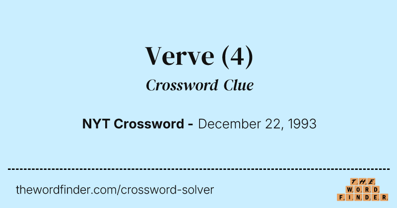 Verve crossword clue image