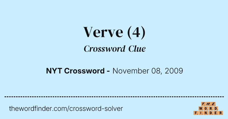 Verve crossword clue image