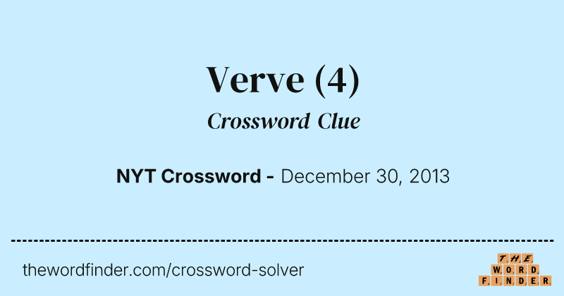 Verve crossword clue image