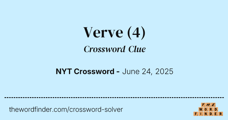Verve crossword clue image