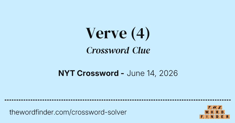 Verve crossword clue image