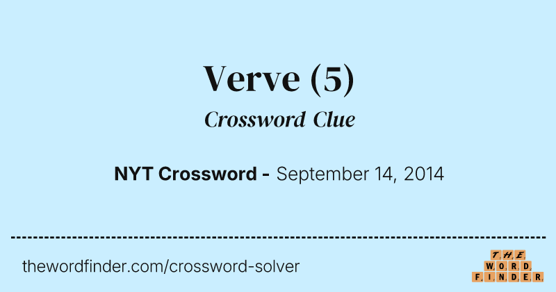 Verve crossword clue image