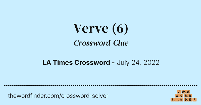 Verve crossword clue image