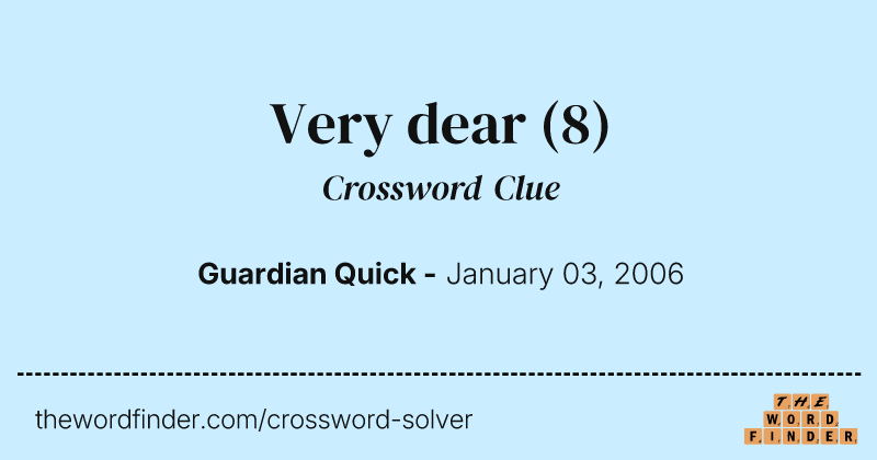 Very dear crossword clue image