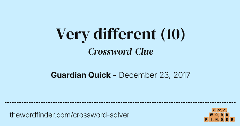 Very different crossword clue image