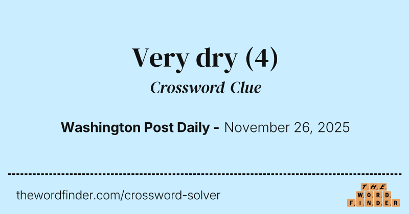 Very dry crossword clue image
