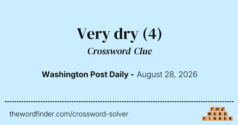 Very dry crossword clue image