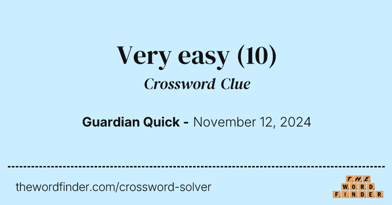 Very easy crossword clue image
