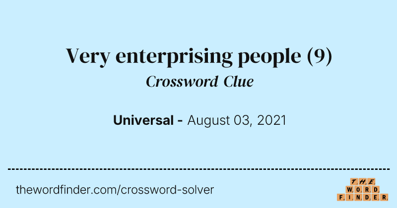 Very enterprising people crossword clue image