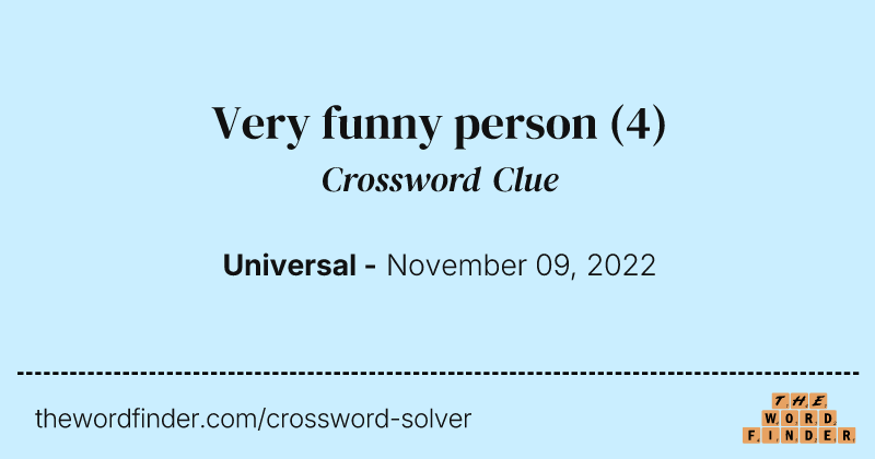 Very funny person crossword clue image