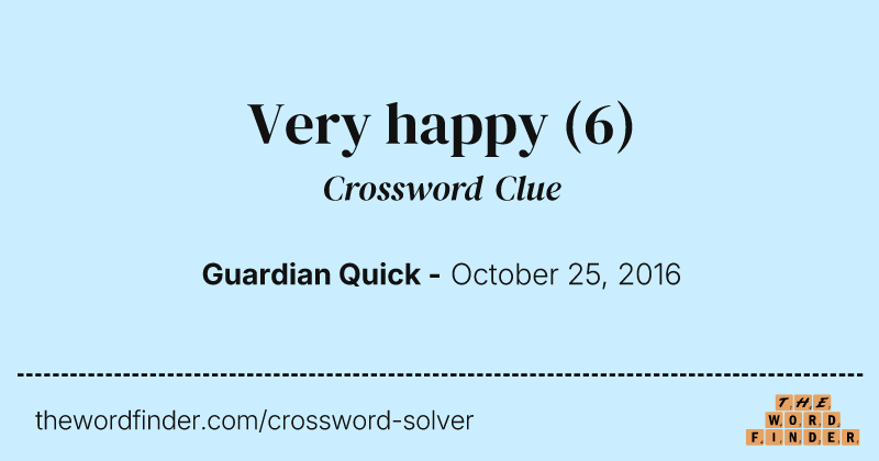 Very happy crossword clue image