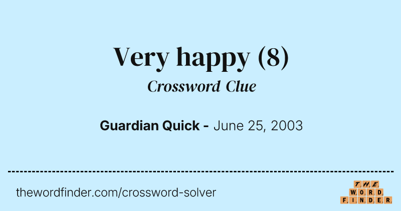 Very happy crossword clue image