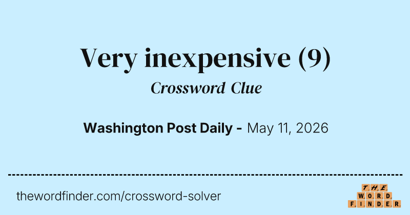 Very inexpensive crossword clue image