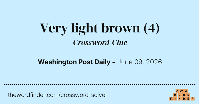Very light brown crossword clue image