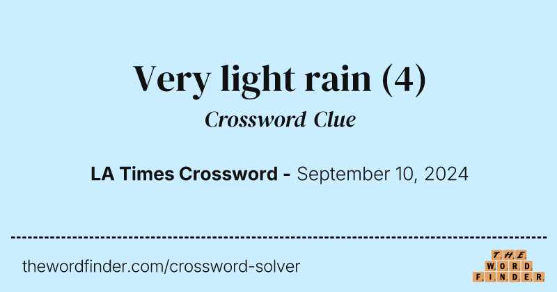 Very light rain crossword clue image