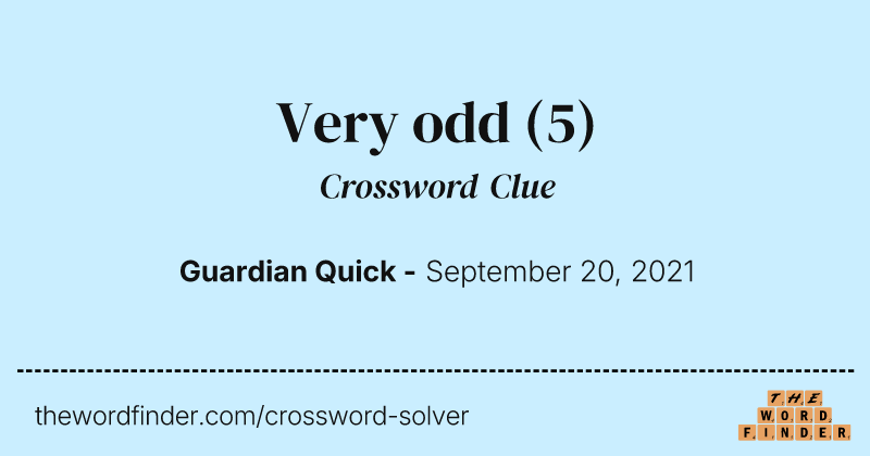 Very odd crossword clue image
