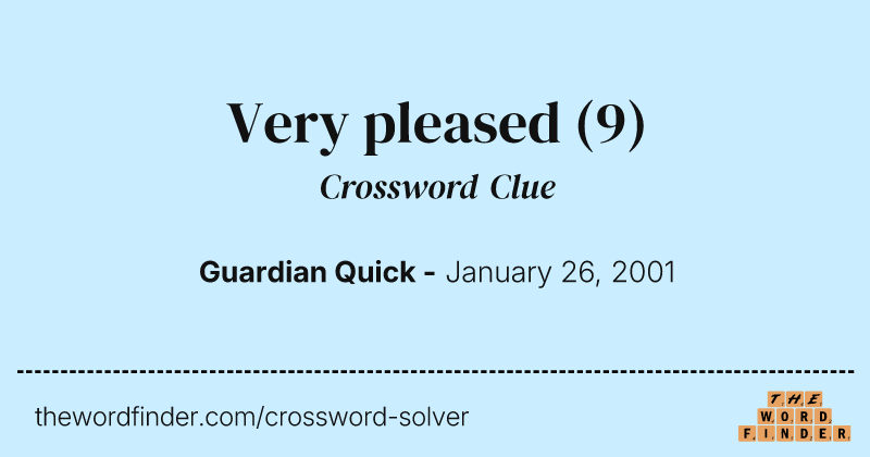 Very pleased crossword clue image