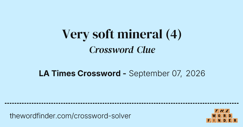 Very soft mineral crossword clue image