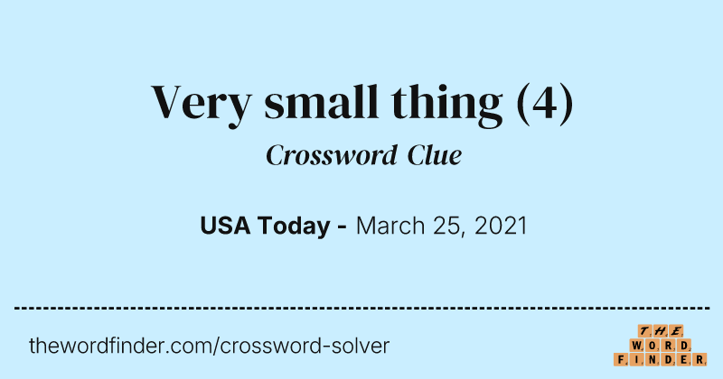 Very small thing crossword clue image