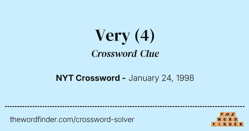 Very crossword clue image