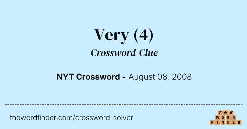 Very crossword clue image