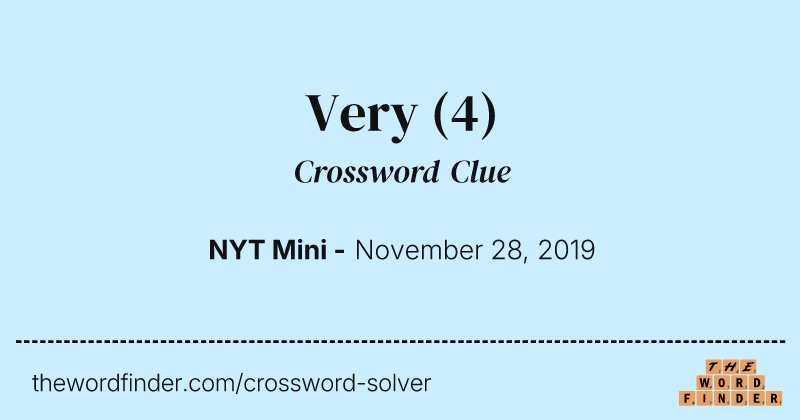 Very crossword clue image
