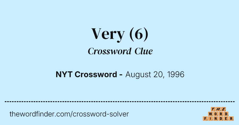 Very crossword clue image