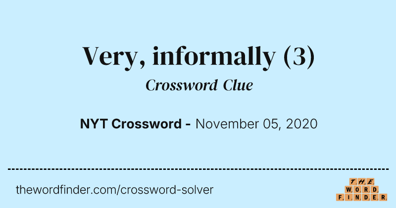 Very, informally crossword clue image