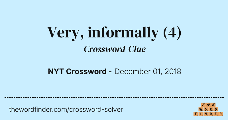 Very, informally crossword clue image