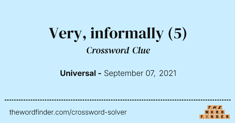 Very, informally crossword clue image