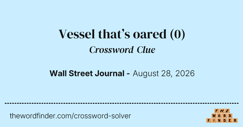Vessel that’s oared crossword clue image