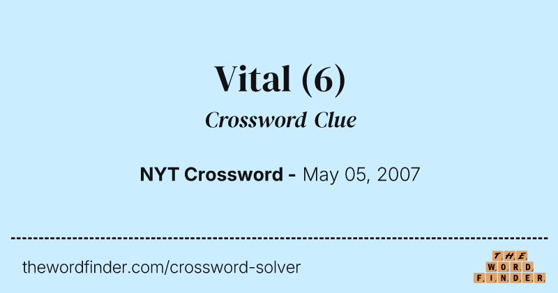 Vital crossword clue image