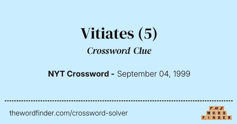 Vitiates crossword clue image
