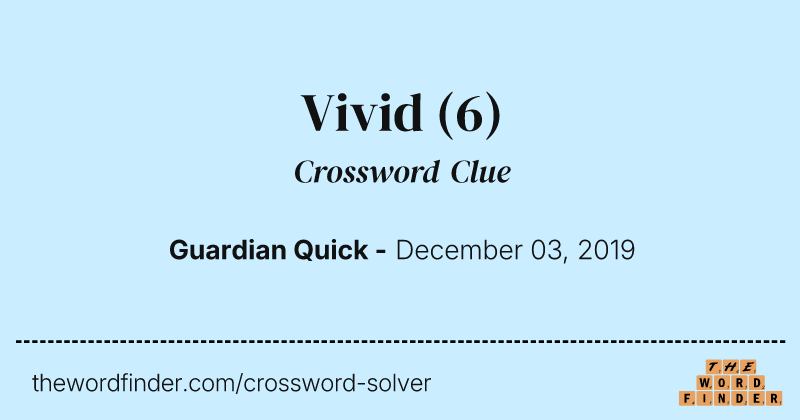 Vivid crossword clue image