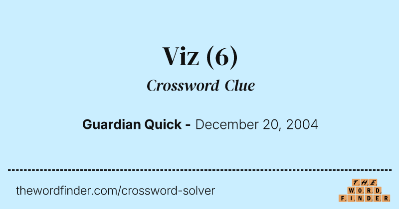 Viz crossword clue image