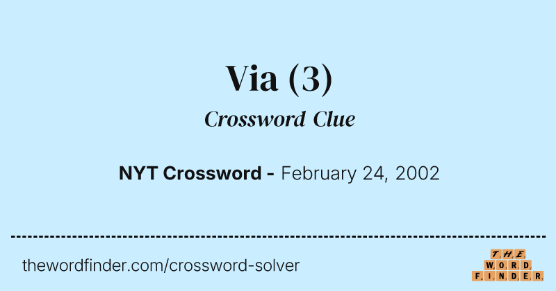 Via crossword clue image