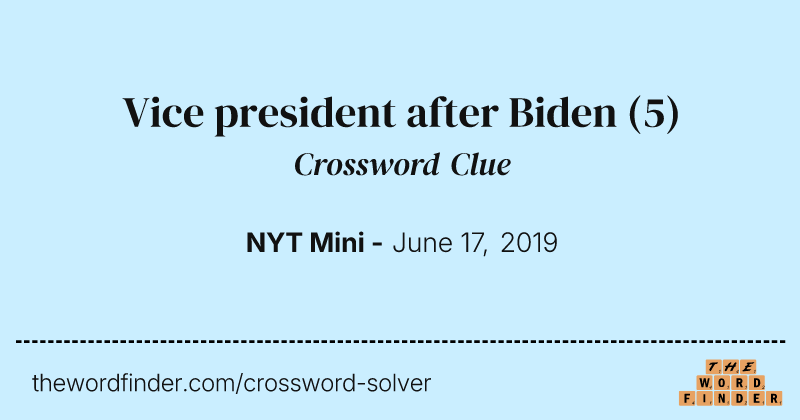Vice president after Biden crossword clue image