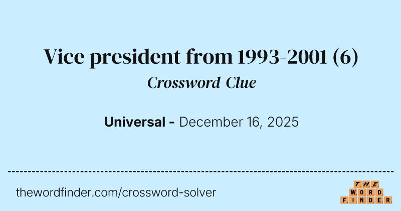 Vice president from 1993-2001 crossword clue image