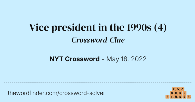 Vice president in the 1990s crossword clue image
